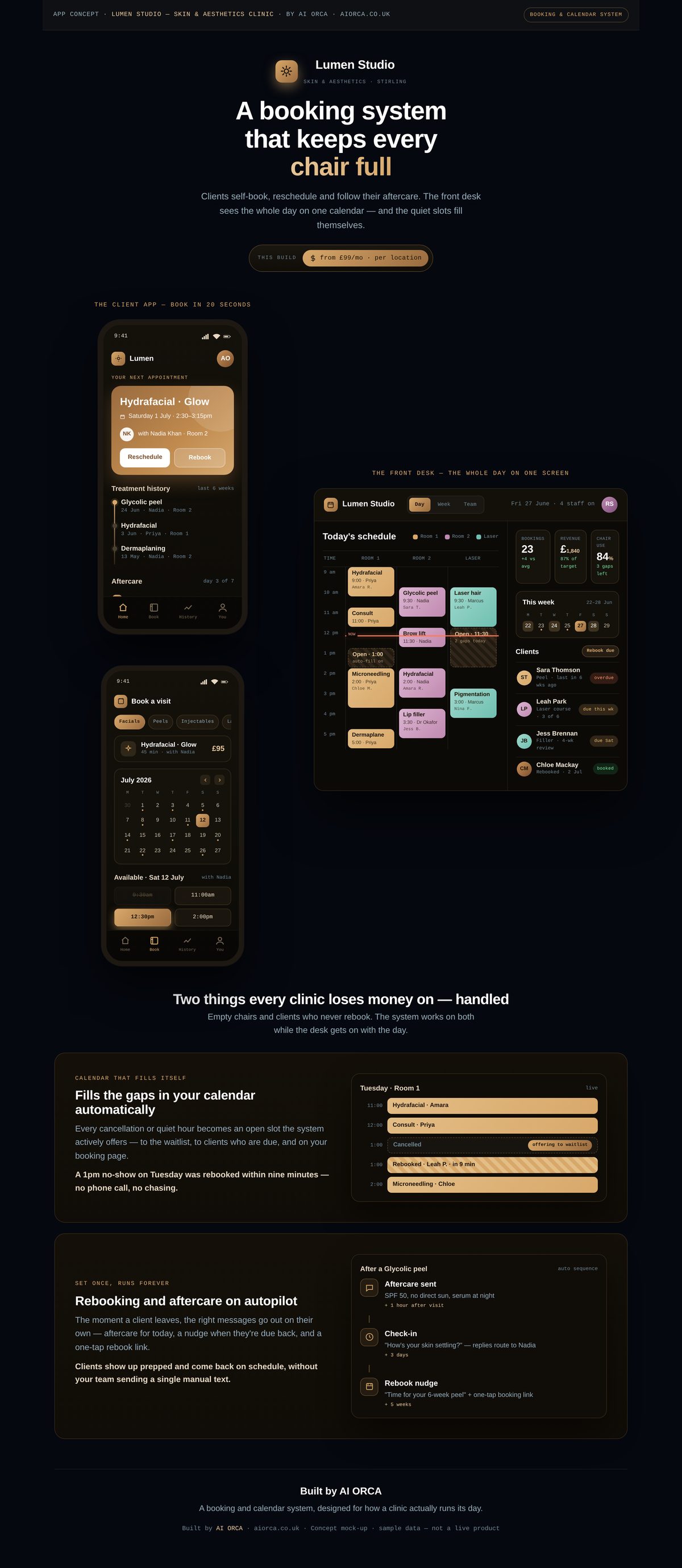 Clinic booking app concept