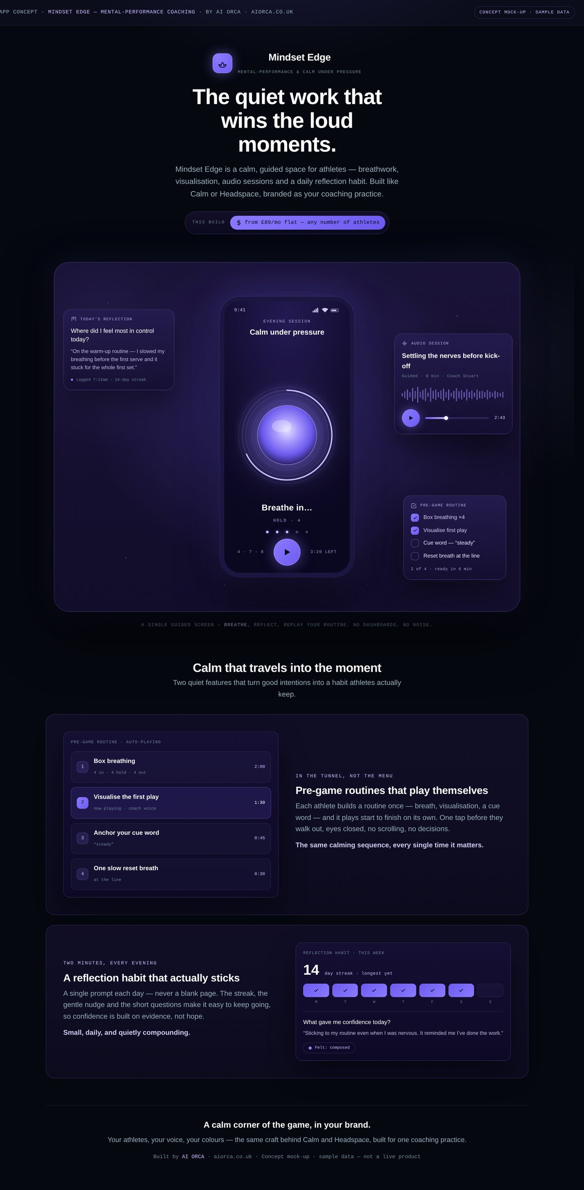 Mental-performance app concept